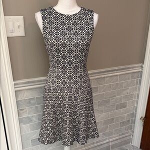 Tory Burch Black and White Geometric Mini Dress
